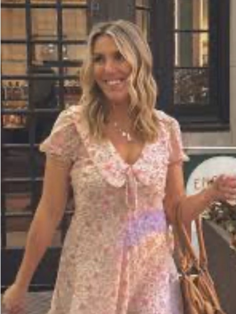 Zara floral mini dress tie-front closure M NEW preppy Spring Pink Floral